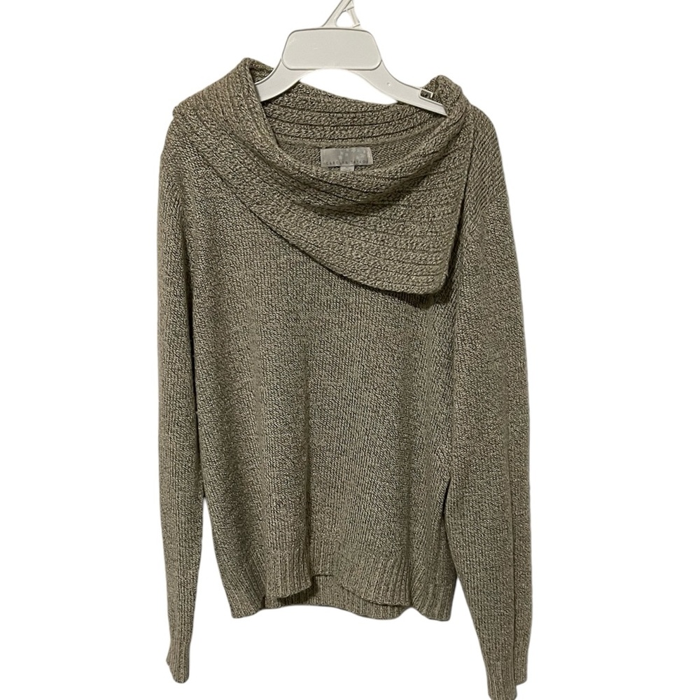 Carolyn Taylor Women’s Cowl Neck Sweater Ribbed Neck, Waist & Sleeve Size XL